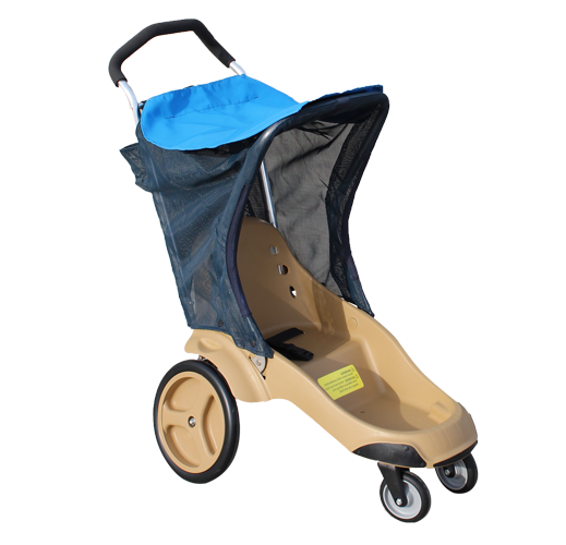 single stroller blue top